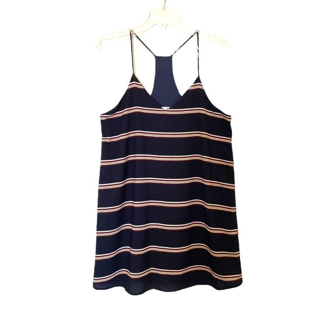 𝅺style Rack‎ Dress Navy Blue Maroon Striped Strappy Casual Mini Size Medium
